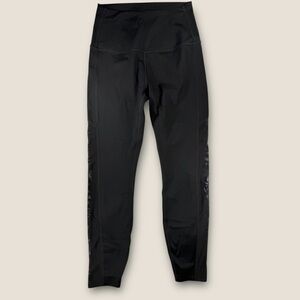 High-Waisted Tavi Noir Black Leggings with mesh side stripe